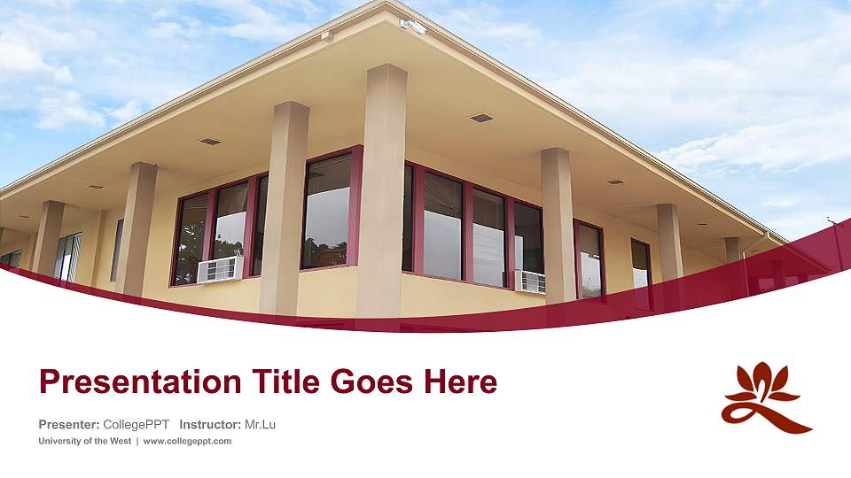 University of the West Course/Courseware Creation PPT Template16:9 ratio PPT effect preview image