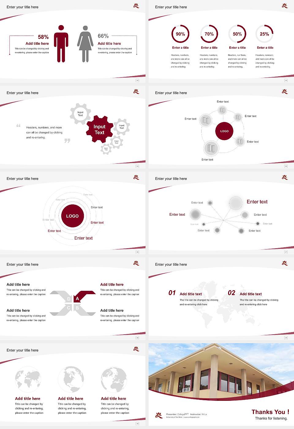 University of the West Course/Courseware Creation PPT Template16:9 ratio PPT effect preview image4
