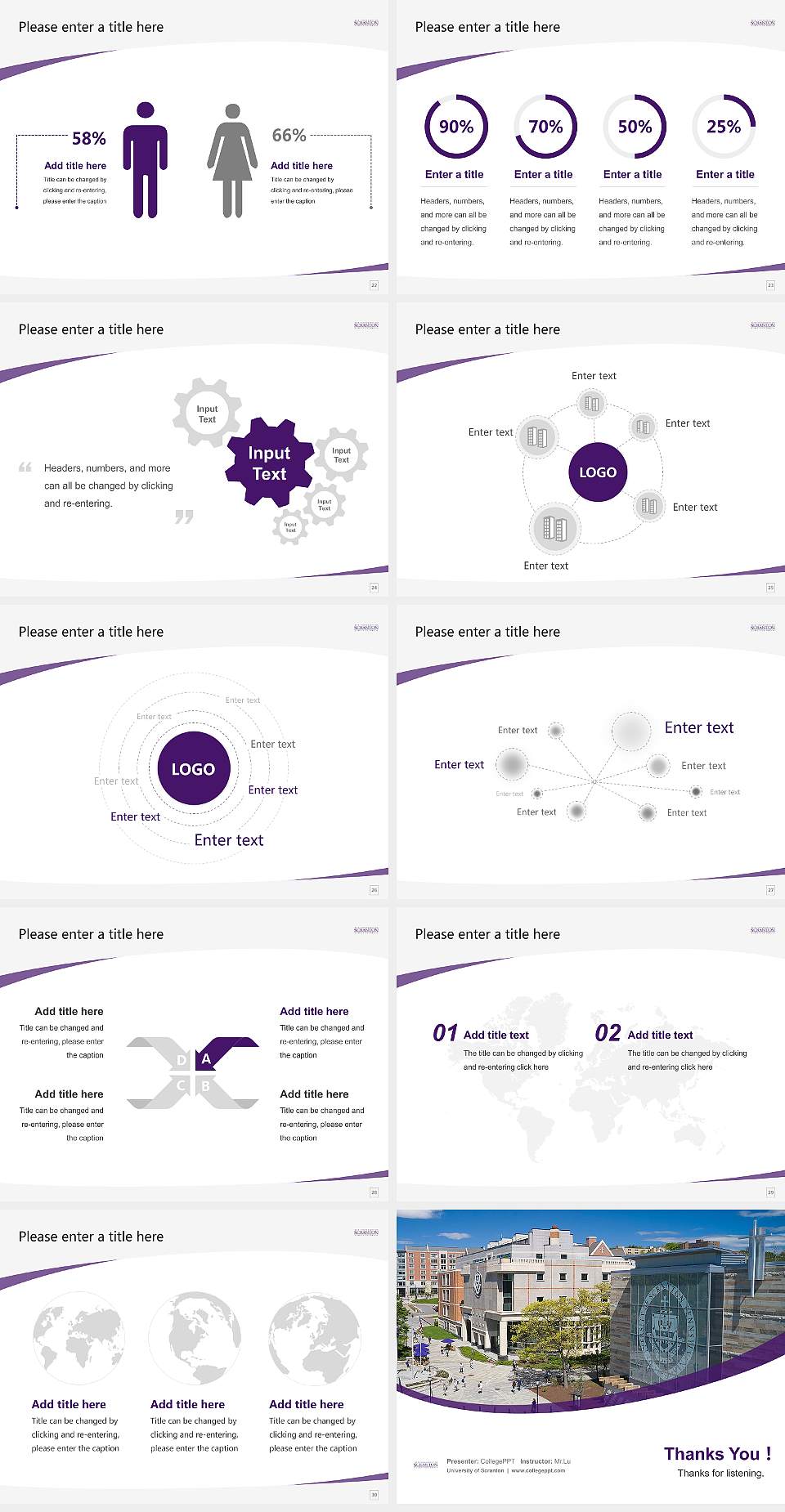 University of Scranton Course/Courseware Creation PPT Template4:3 ratio PPT effect preview image4