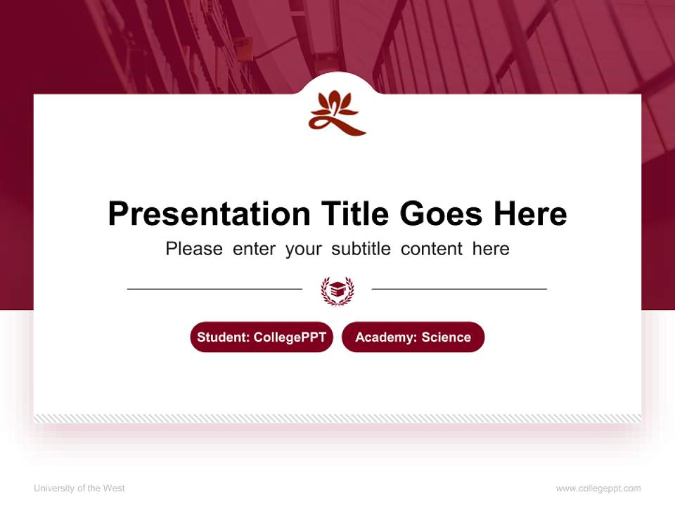 University of the West National Scholarship Defense PPT Template4:3 ratio PPT effect preview image4