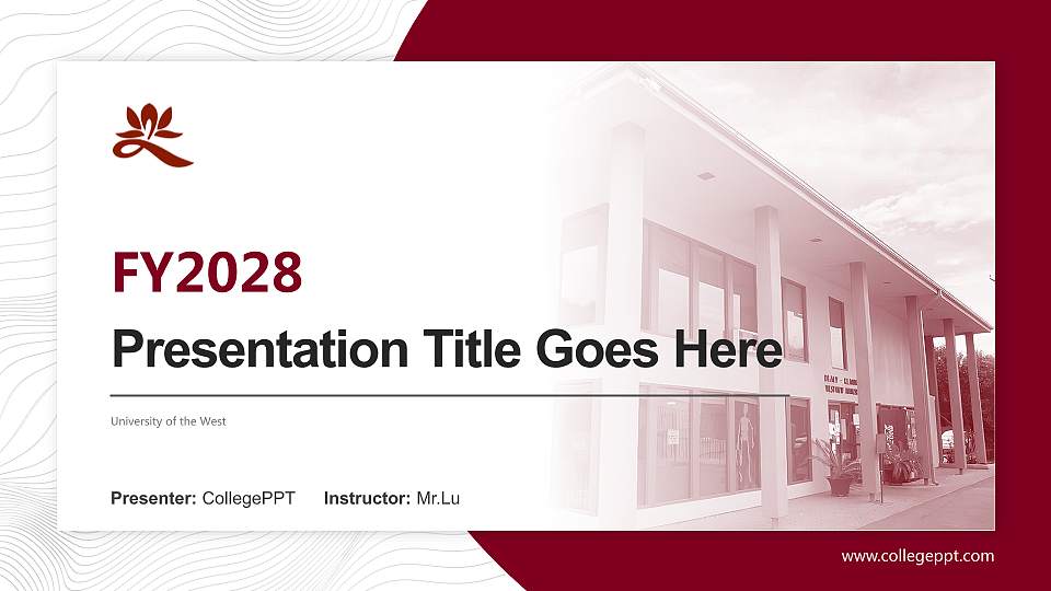 University of the West Academic Presentation/Research Findings Report PPT Template16:9 ratio PPT effect preview image