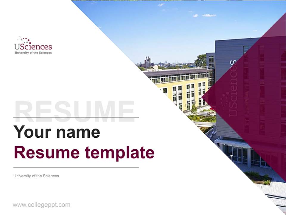 University of the Sciences Resume PPT Template4:3 ratio PPT effect preview image5