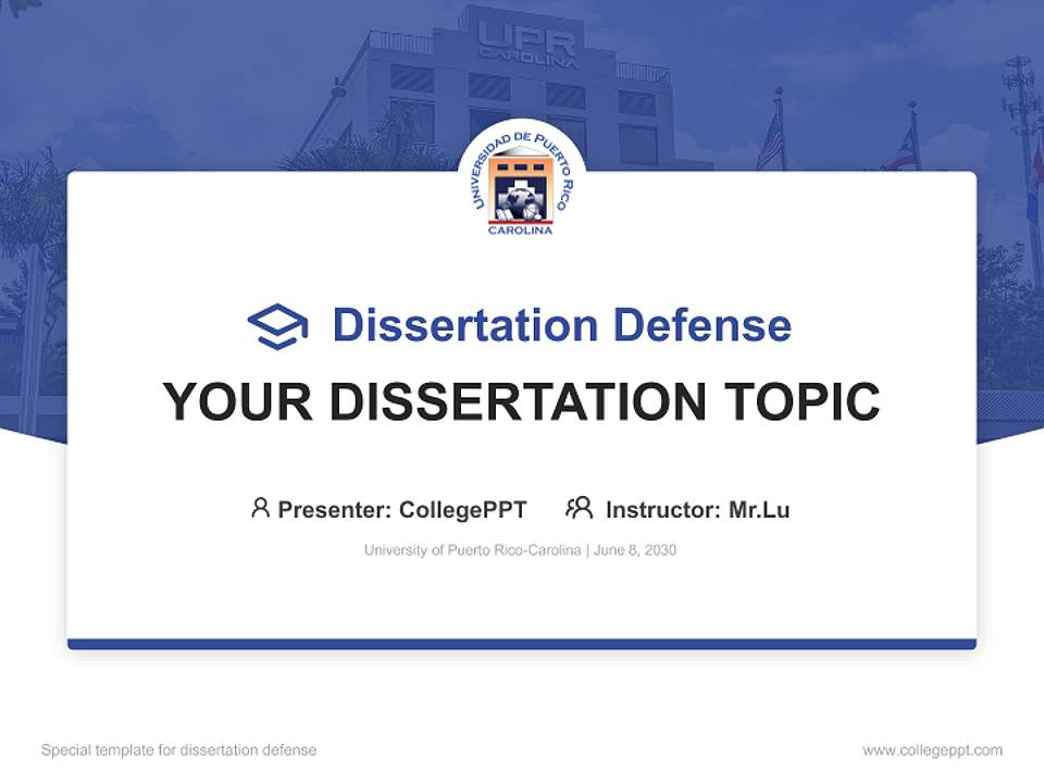 University of Puerto Rico-Carolina Graduation Thesis Defense PPT Template4:3 ratio PPT effect preview image7