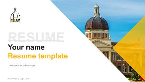 University of Southern Mississippi Resume PPT Template