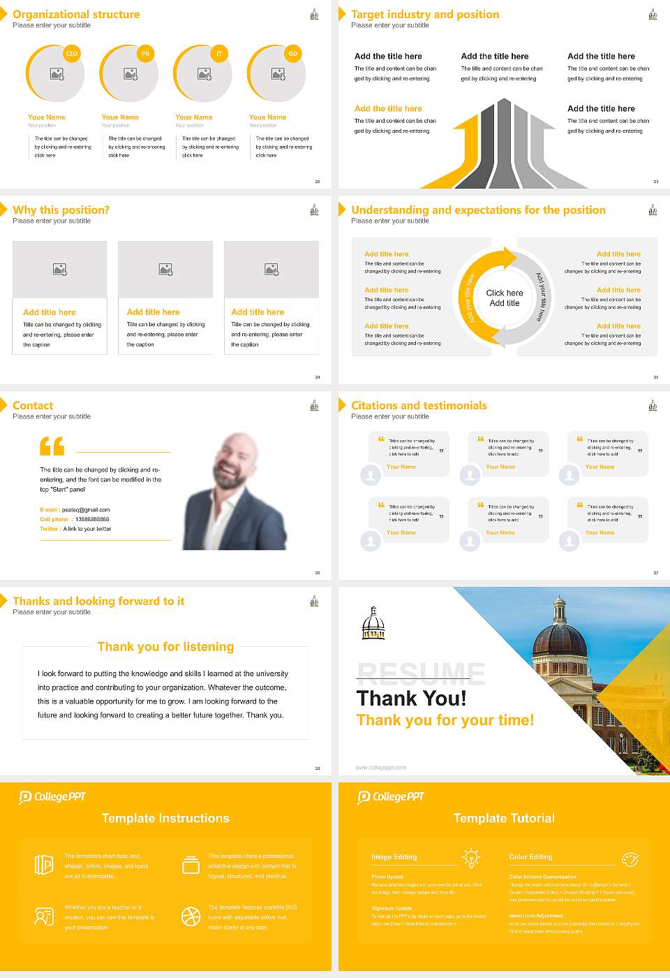 University of Southern Mississippi Resume PPT Template16:9 ratio PPT effect preview image4