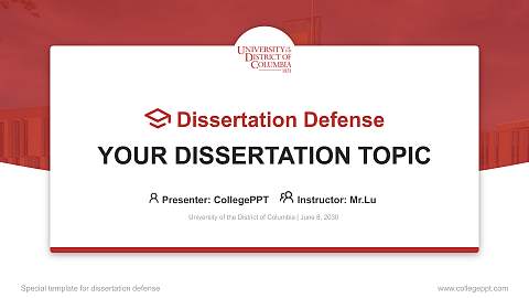 University of the District of Columbia Graduation Thesis Defense PPT Template