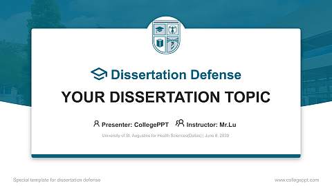 University of St. Augustine for Health Sciences(Dallas) Graduation Thesis Defense PPT Template