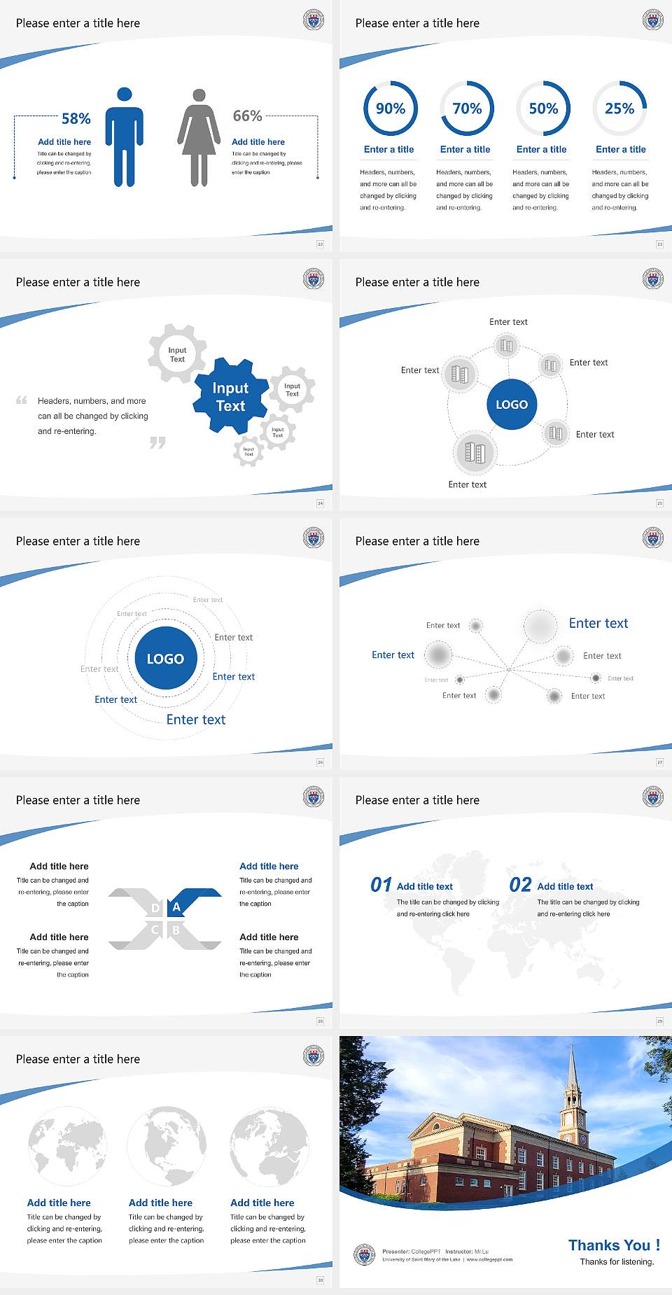 University of Saint Mary of the Lake Course/Courseware Creation PPT Template4:3 ratio PPT effect preview image4