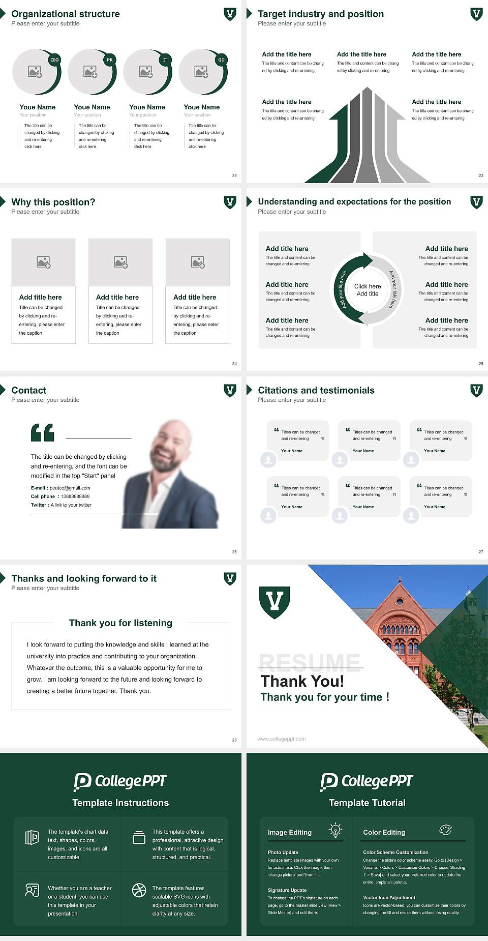 University of Vermont Resume PPT Template4:3 ratio PPT effect preview image4
