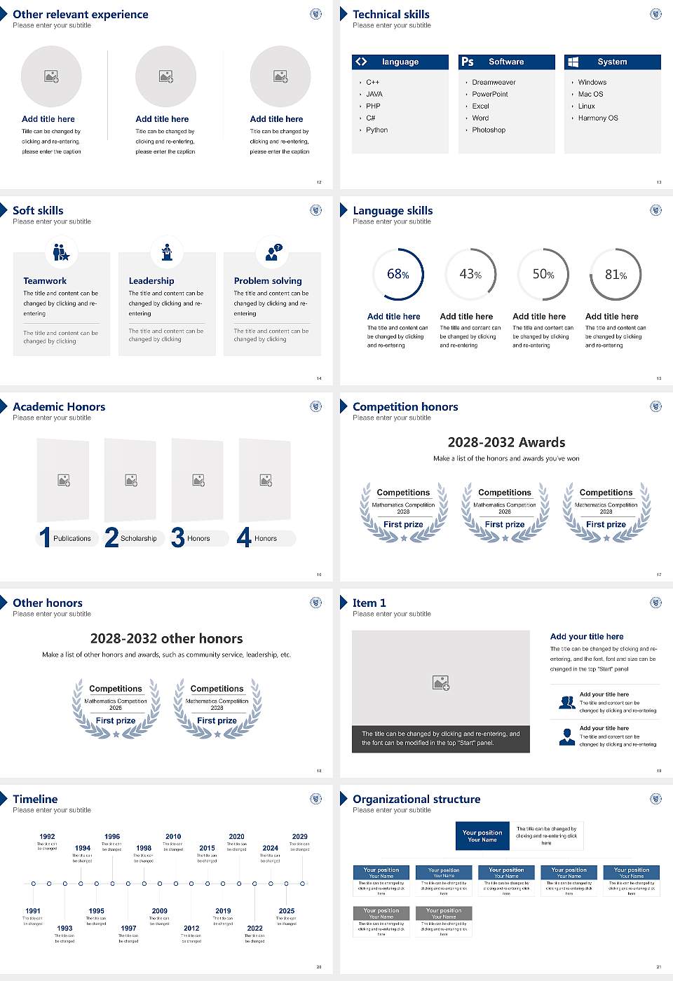 University of the Southwest Resume PPT Template16:9 ratio PPT effect preview image3