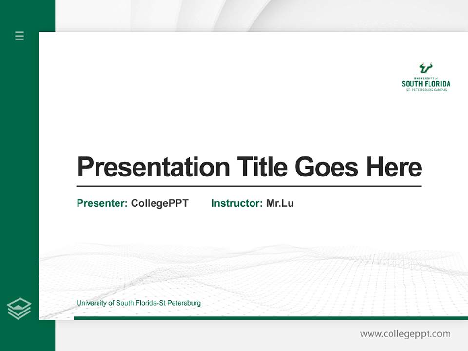 University of South Florida-St Petersburg Thesis Proposal/Graduation Defense PPT Template4:3 ratio PPT effect preview image5