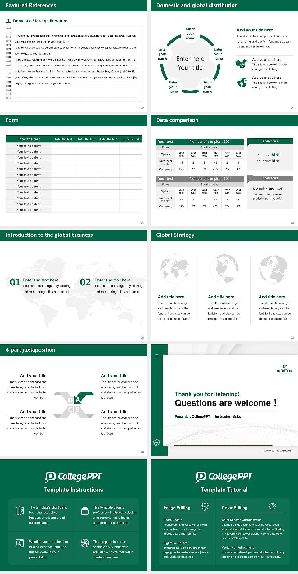 University of South Florida-St Petersburg Thesis Proposal/Graduation Defense PPT Template4:3 ratio PPT effect preview image4