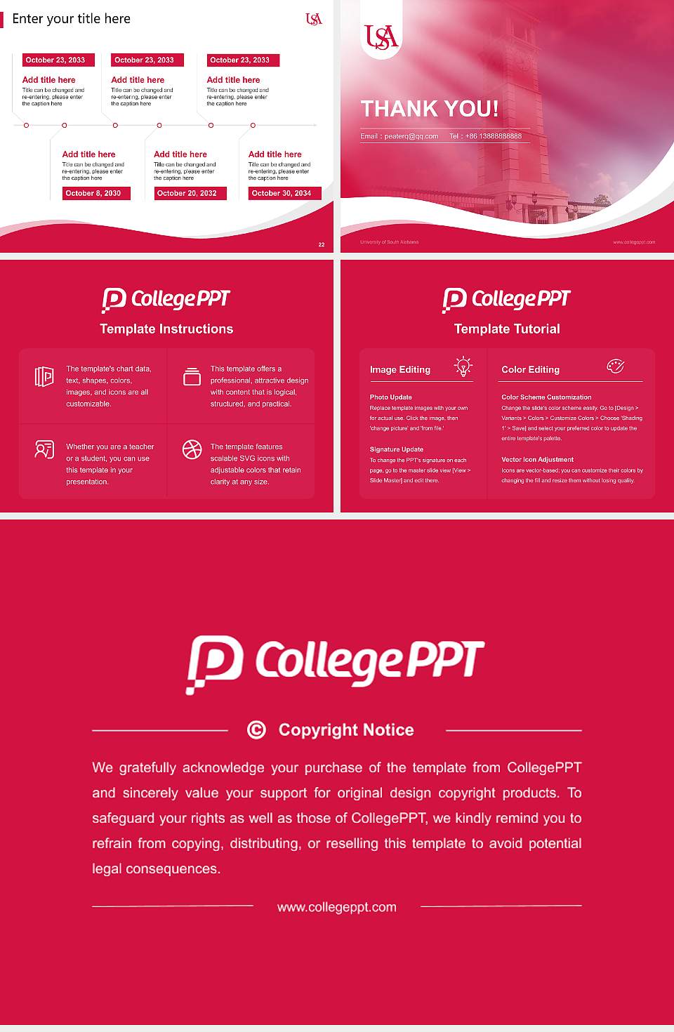 University of South Alabama Lecture Sharing and Networking Event PPT Template4:3 ratio PPT effect preview image4
