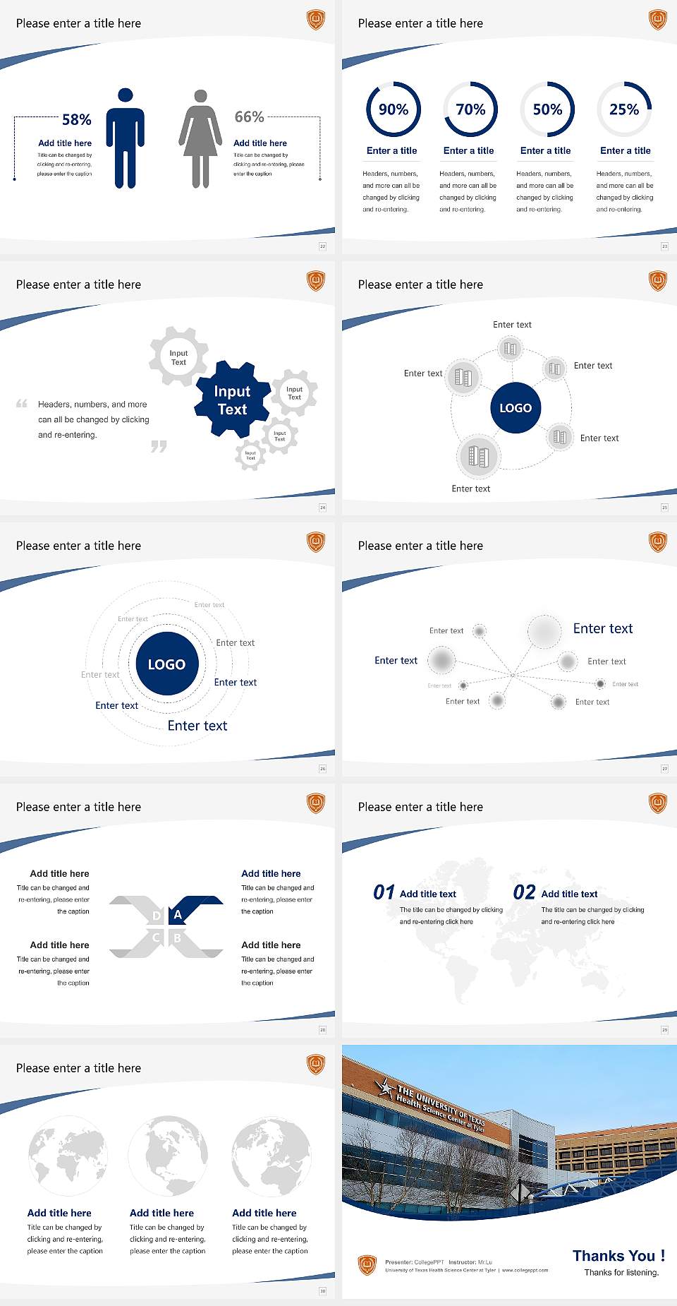 University of Texas Health Science Center at Tyler Course/Courseware Creation PPT Template4:3 ratio PPT effect preview image4