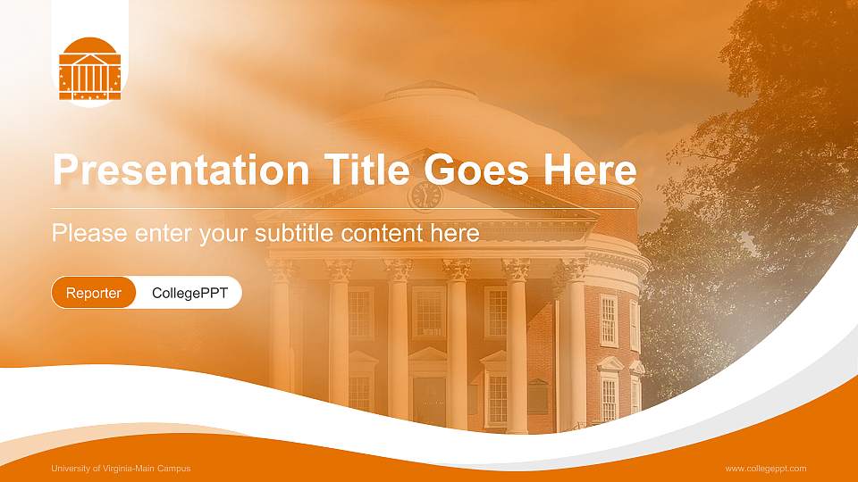 University of Virginia-Main Campus Lecture Sharing and Networking Event PPT Template16:9 ratio PPT effect preview image