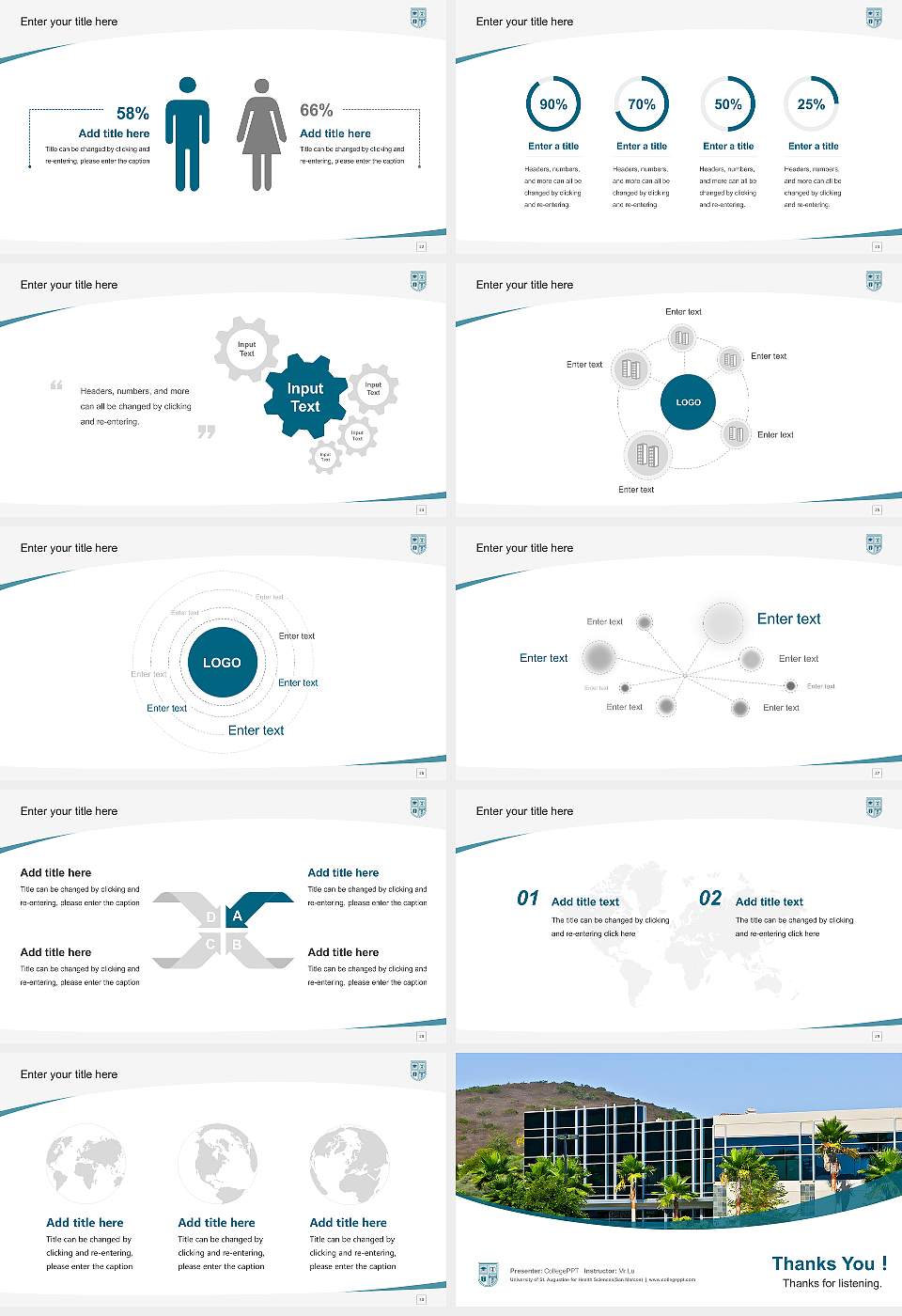 University of St. Augustine for Health Sciences(San Marcos) Course/Courseware Creation PPT Template16:9 ratio PPT effect preview image4