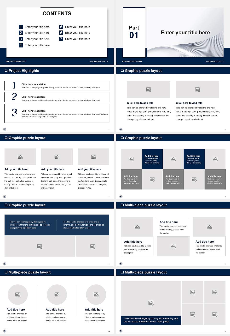 University of Rhode Island General Purpose PPT Template16:9 ratio PPT effect preview image2