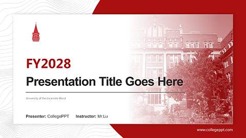University of the Incarnate Word Academic Presentation/Research Findings Report PPT Template