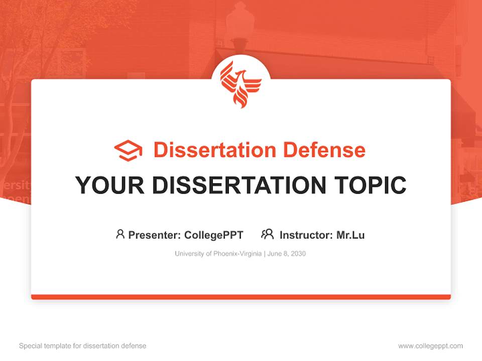 University of Phoenix-Virginia Graduation Thesis Defense PPT Template4:3 ratio PPT effect preview image7