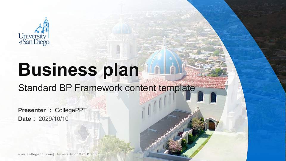 University of San Diego Competition/Entrepreneurship Contest PPT Template16:9 ratio PPT effect preview image