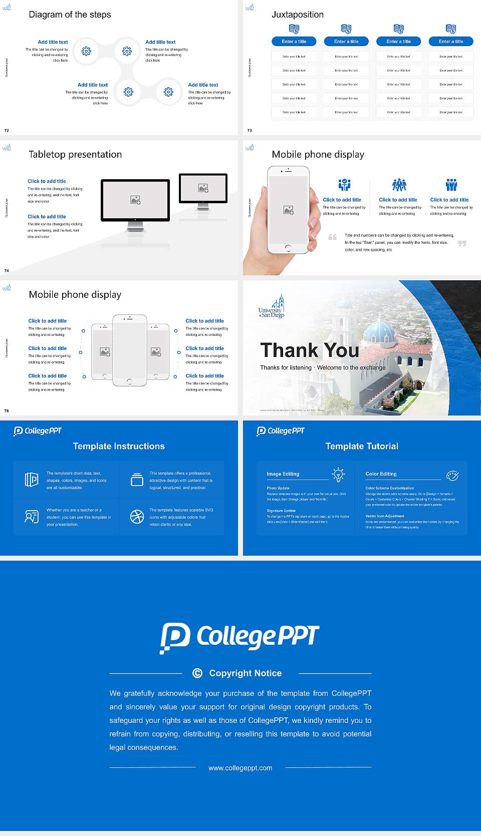 University of San Diego Competition/Entrepreneurship Contest PPT Template16:9 ratio PPT effect preview image9