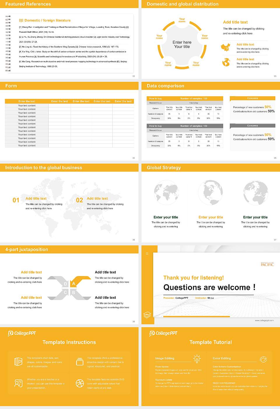 University of the Pacific Thesis Proposal/Graduation Defense PPT Template16:9 ratio PPT effect preview image4