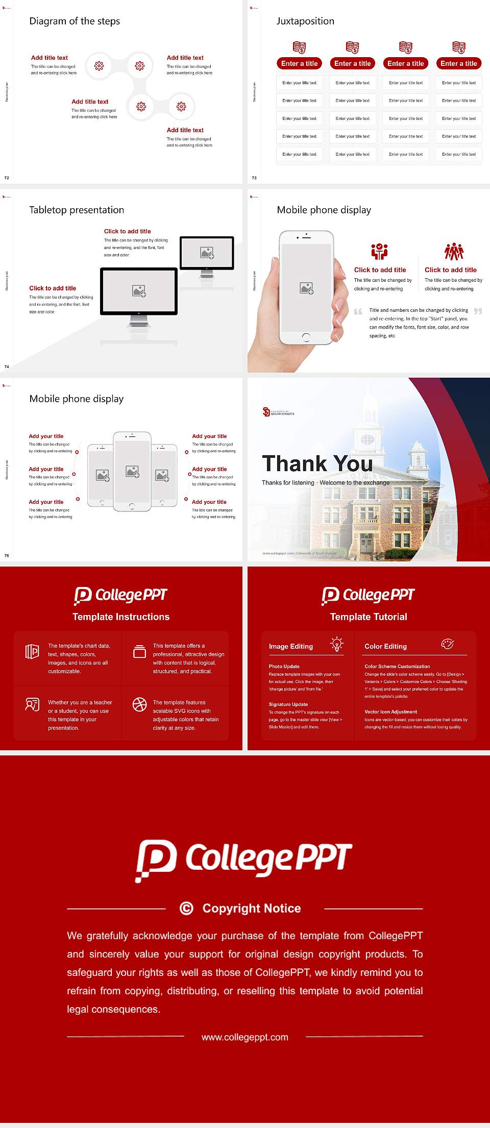 University of South Dakota Competition/Entrepreneurship Contest PPT Template4:3 ratio PPT effect preview image9