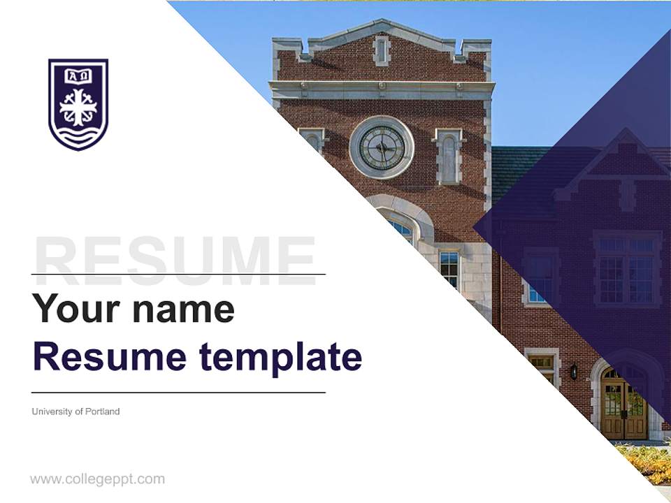 University of Portland Resume PPT Template4:3 ratio PPT effect preview image5