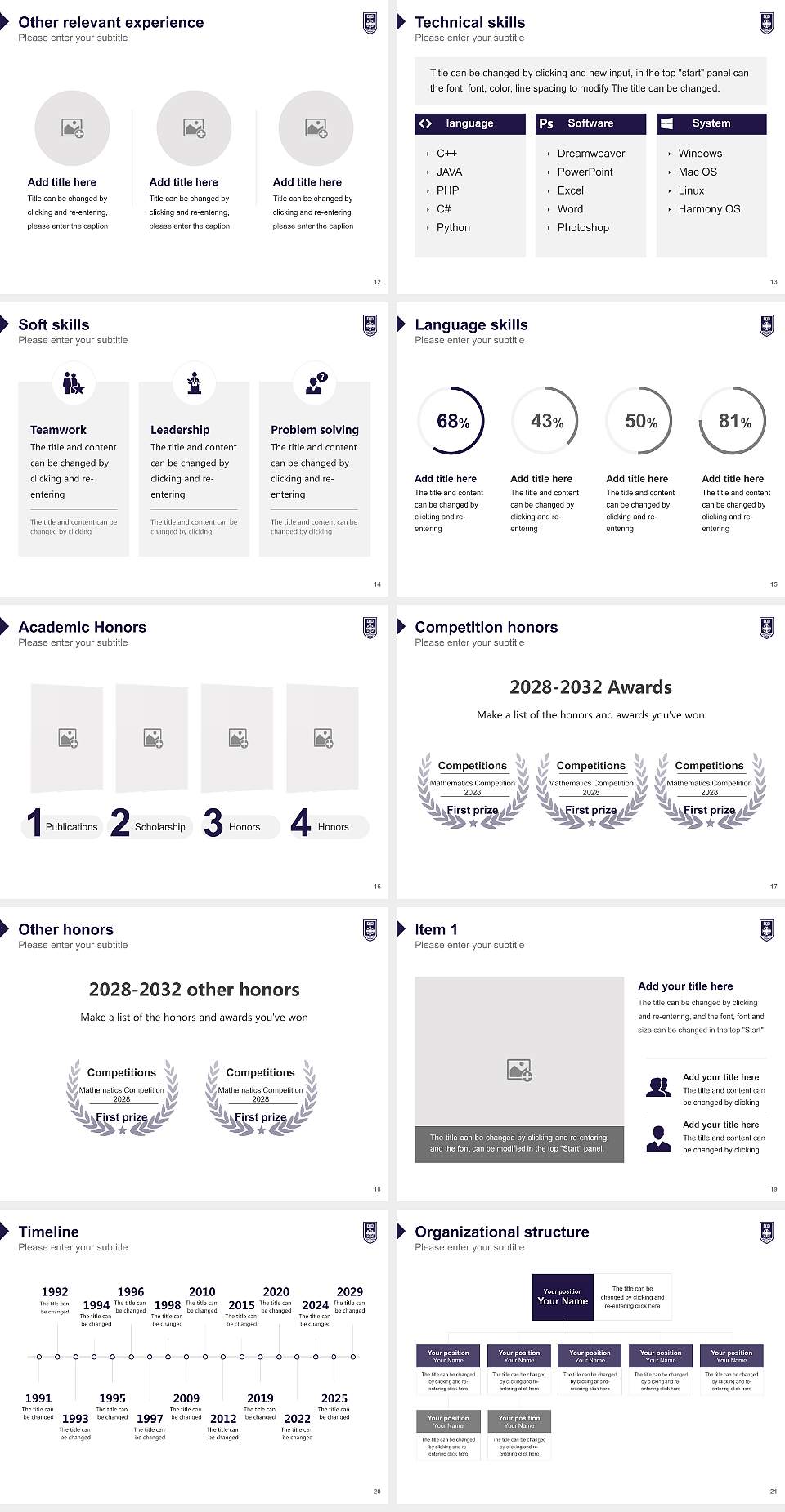 University of Portland Resume PPT Template4:3 ratio PPT effect preview image3