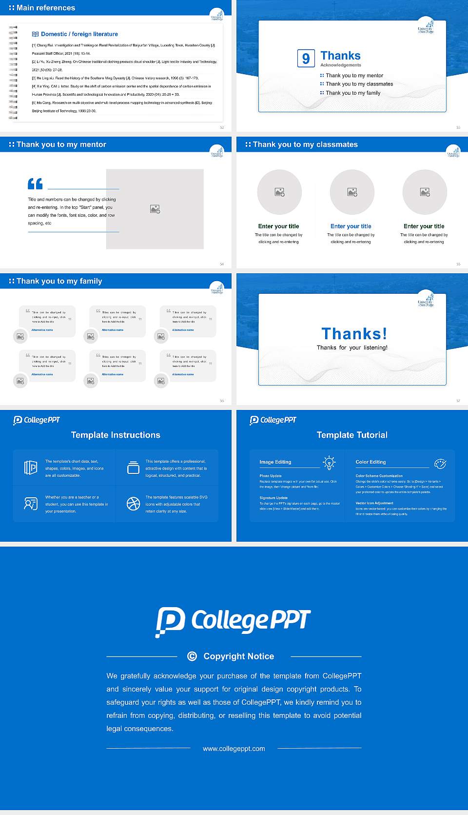 University of San Diego Graduation Thesis Defense PPT Template16:9 ratio PPT effect preview image7