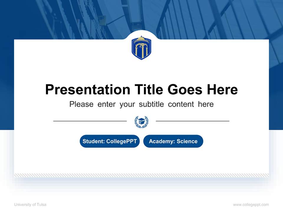 University of Tulsa National Scholarship Defense PPT Template4:3 ratio PPT effect preview image4