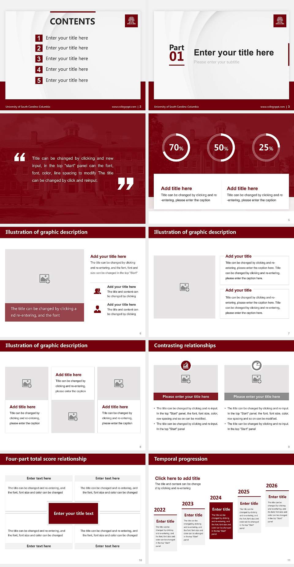University of South Carolina-Columbia Thesis Proposal/Graduation Defense PPT Template4:3 ratio PPT effect preview image2