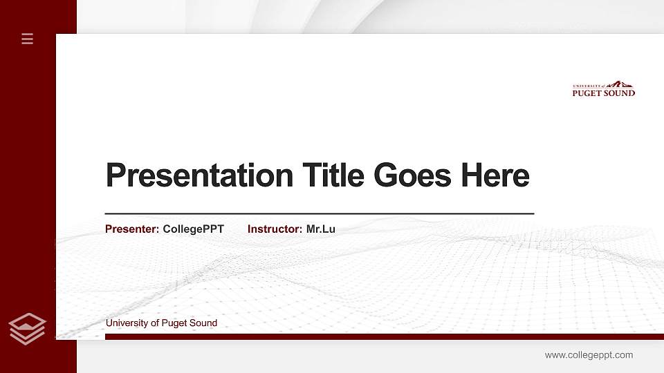 University of Puget Sound Thesis Proposal/Graduation Defense PPT Template16:9 ratio PPT effect preview image