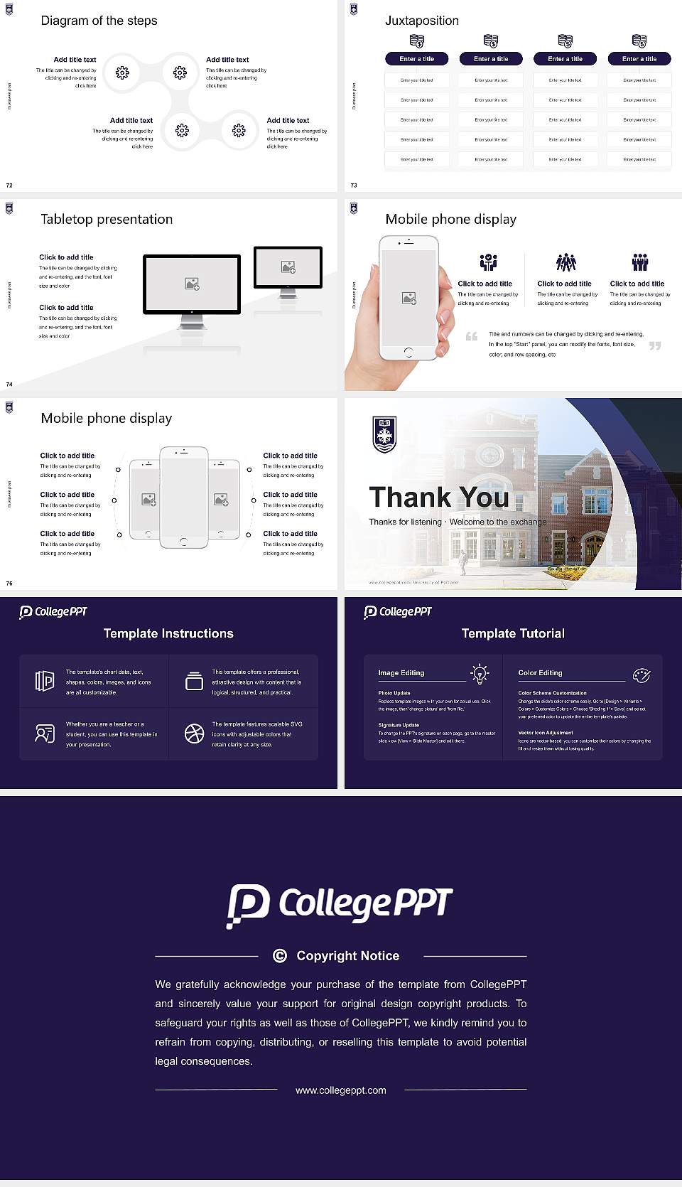 University of Portland Competition/Entrepreneurship Contest PPT Template16:9 ratio PPT effect preview image9