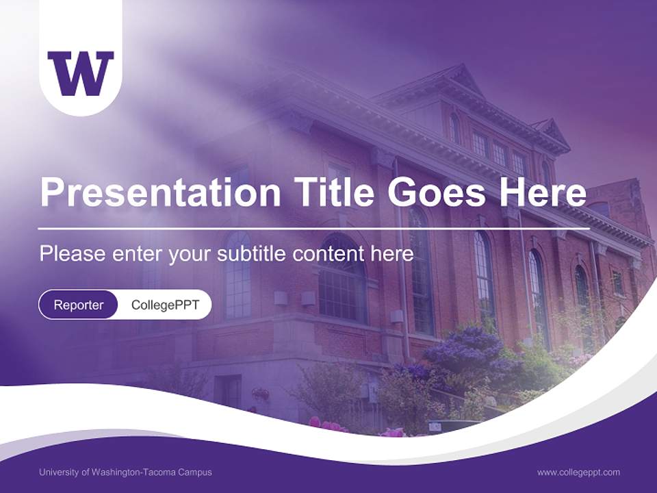 University of Washington-Tacoma Campus Lecture Sharing and Networking Event PPT Template4:3 ratio PPT effect preview image4