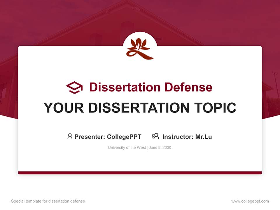 University of the West Graduation Thesis Defense PPT Template4:3 ratio PPT effect preview image7