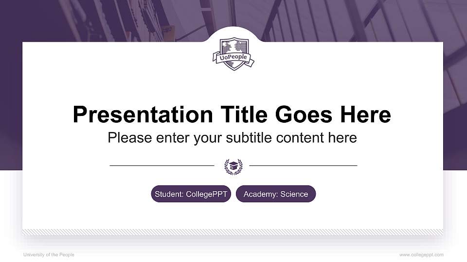 University of the People National Scholarship Defense PPT Template16:9 ratio PPT effect preview image