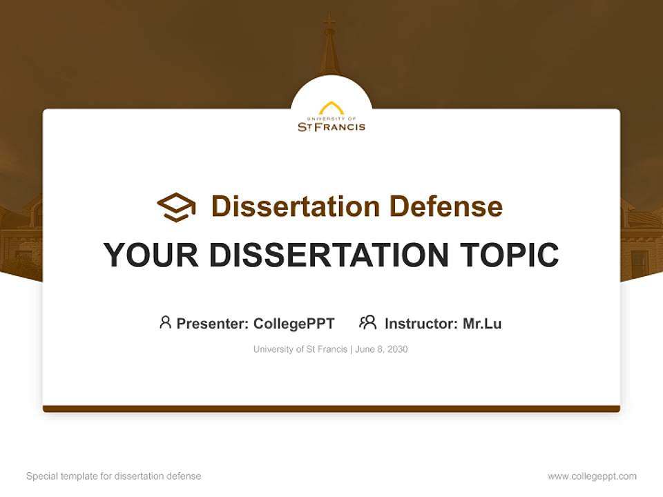 University of St Francis Graduation Thesis Defense PPT Template4:3 ratio PPT effect preview image7