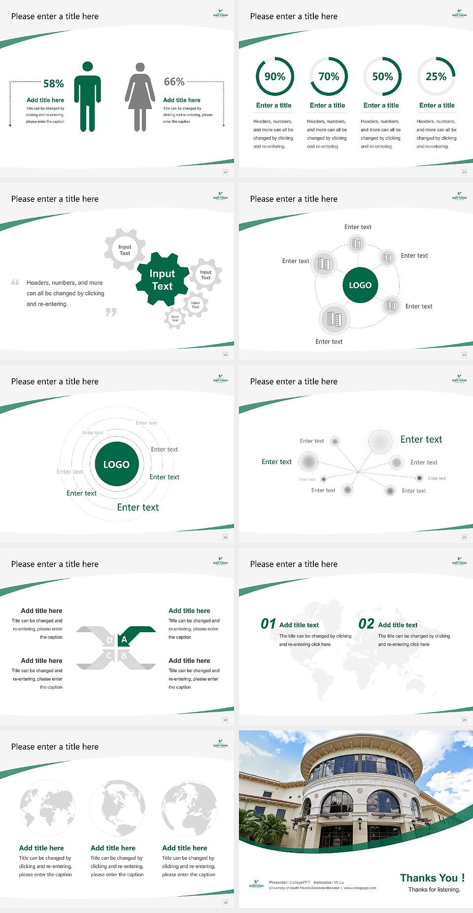 University of South Florida-Sarasota-Manatee Course/Courseware Creation PPT Template4:3 ratio PPT effect preview image4