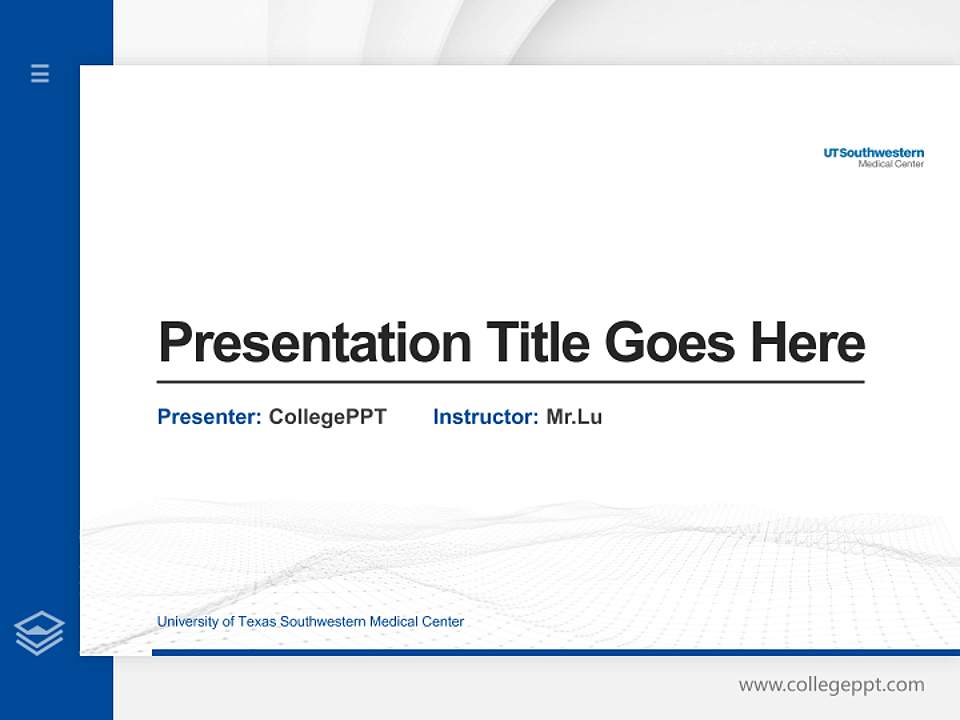 University of Texas Southwestern Medical Center Thesis Proposal/Graduation Defense PPT Template4:3 ratio PPT effect preview image5