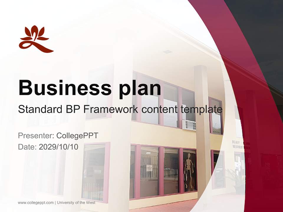 University of the West Competition/Entrepreneurship Contest PPT Template4:3 ratio PPT effect preview image9