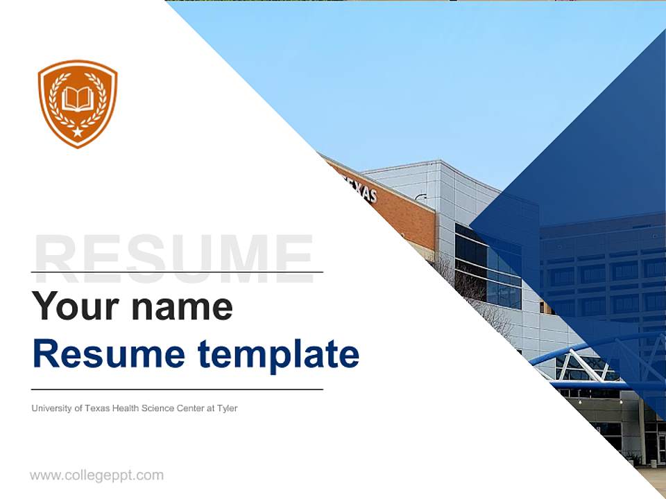 University of Texas Health Science Center at Tyler Resume PPT Template4:3 ratio PPT effect preview image5