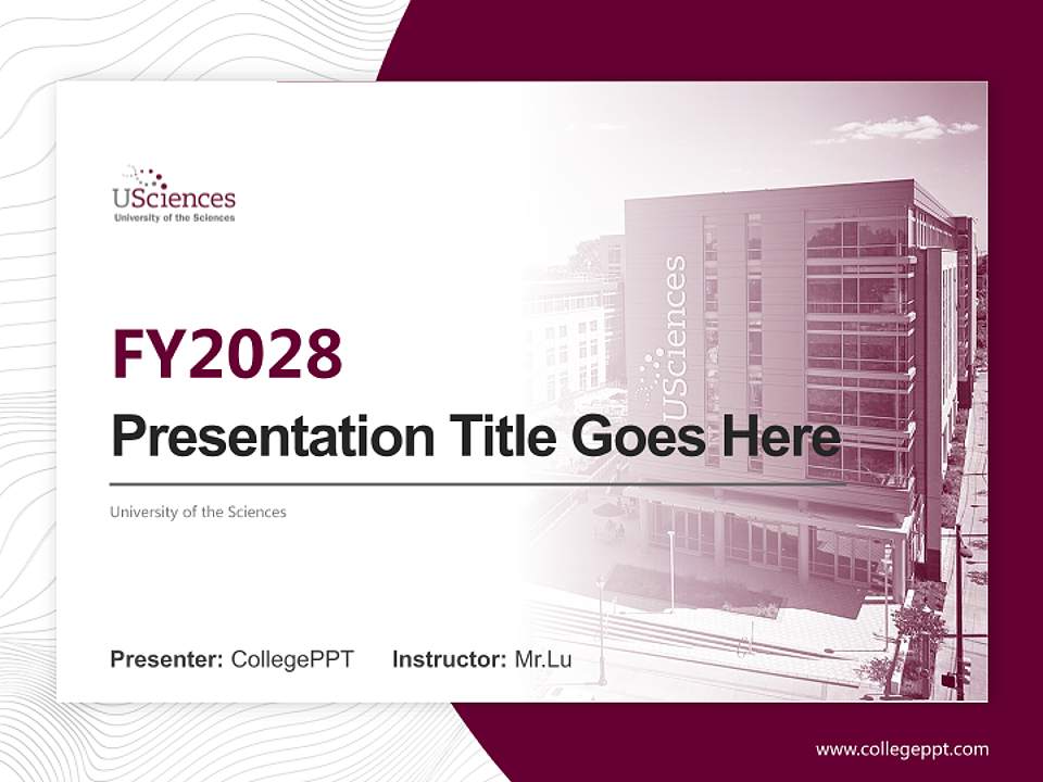 University of the Sciences Academic Presentation/Research Findings Report PPT Template4:3 ratio PPT effect preview image5