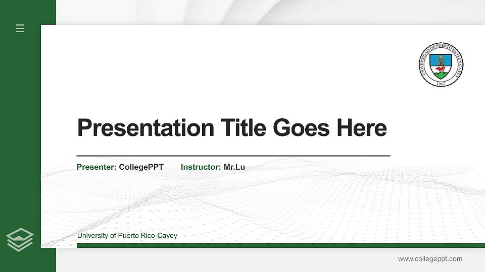 University of Puerto Rico-Cayey Thesis Proposal/Graduation Defense PPT Template16:9 ratio PPT effect preview image