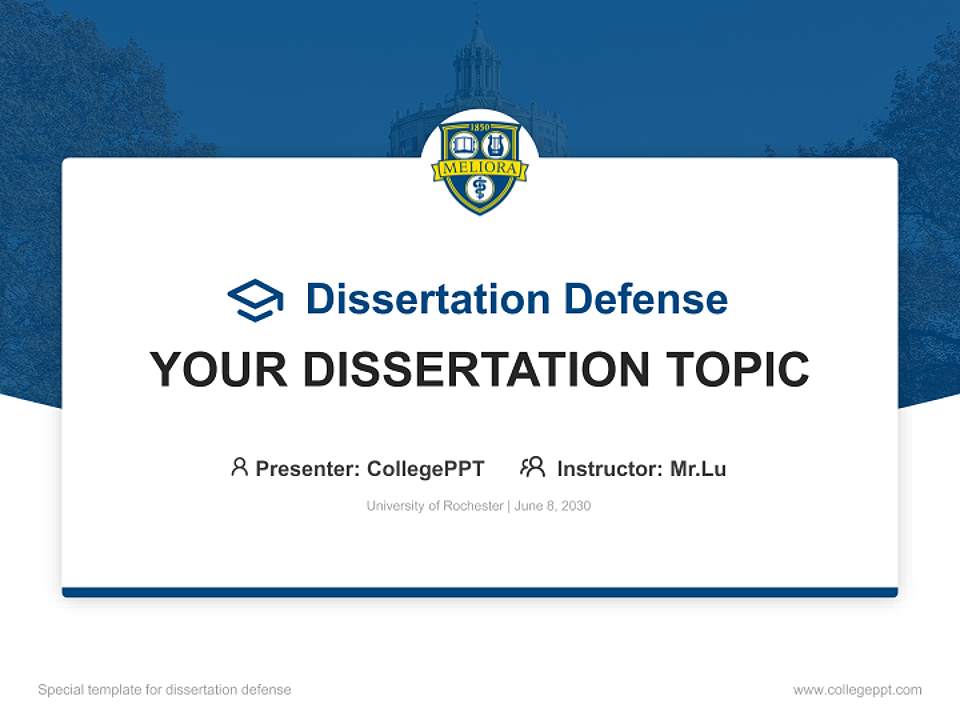 University of Rochester Graduation Thesis Defense PPT Template4:3 ratio PPT effect preview image7