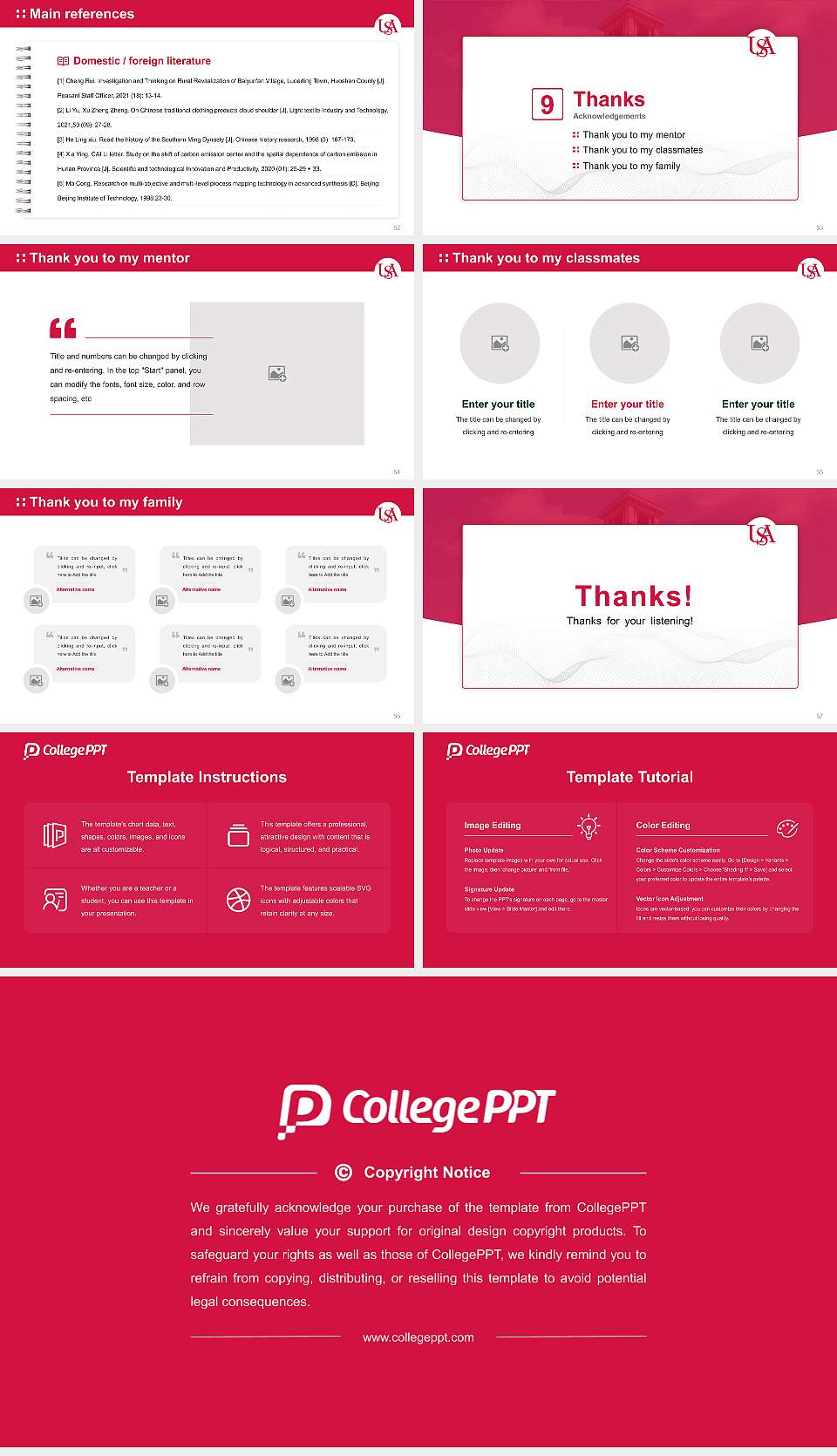 University of South Alabama Graduation Thesis Defense PPT Template16:9 ratio PPT effect preview image7