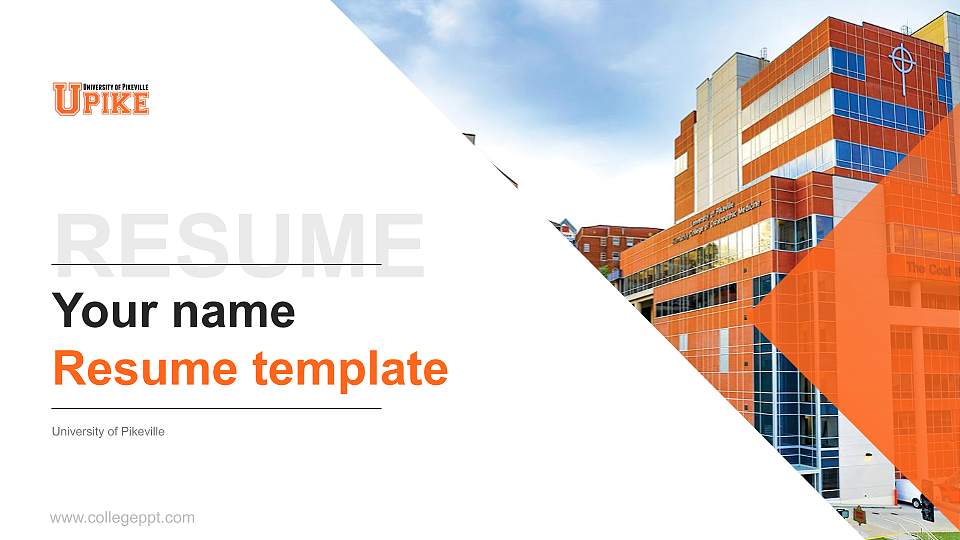 University of Pikeville Resume PPT Template16:9 ratio PPT effect preview image