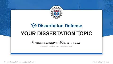 University of Saint Mary of the Lake Graduation Thesis Defense PPT Template