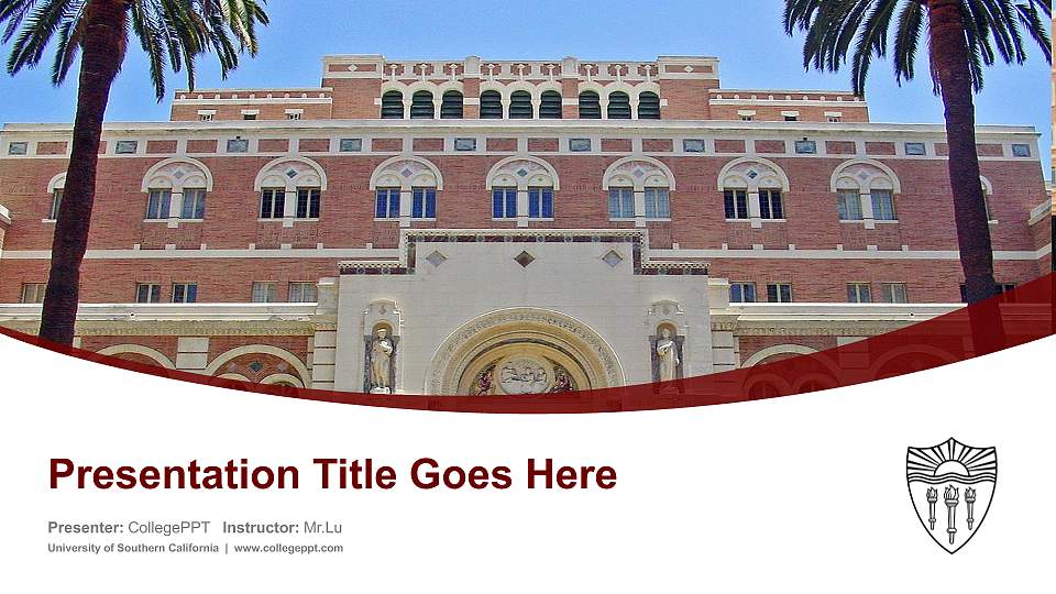 University of Southern California Course/Courseware Creation PPT Template16:9 ratio PPT effect preview image
