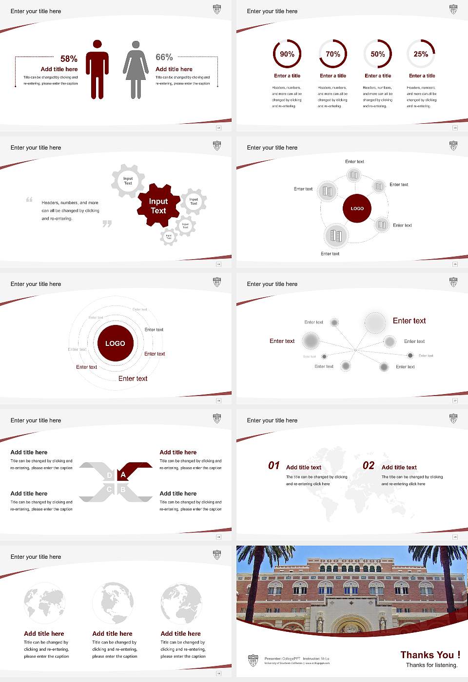University of Southern California Course/Courseware Creation PPT Template16:9 ratio PPT effect preview image4